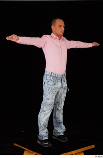 George Lee blue jeans pink shirt standing whole body 0024.jpg